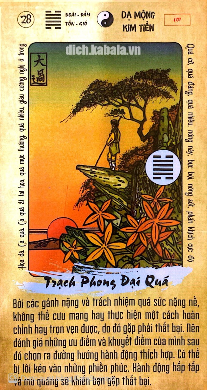 QUẺ 28: TRẠCH PHONG ĐẠI QUÁ 2 28