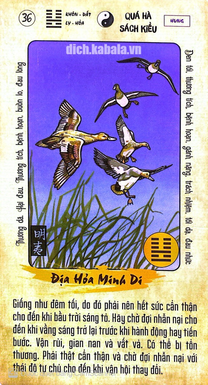 QUẺ 36: ĐỊA HỎA MINH DI 2 36