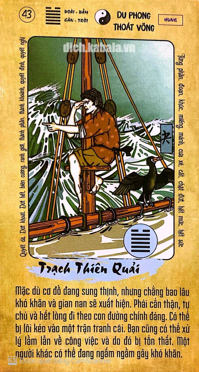 QUẺ 43: TRẠCH THIÊN QUẢI 2 43