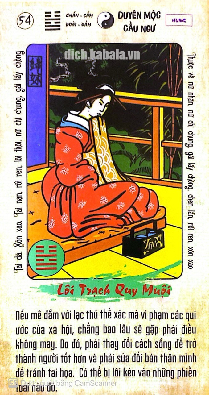 QUẺ 54: LÔI TRẠCH QUY MUỘI 2 54