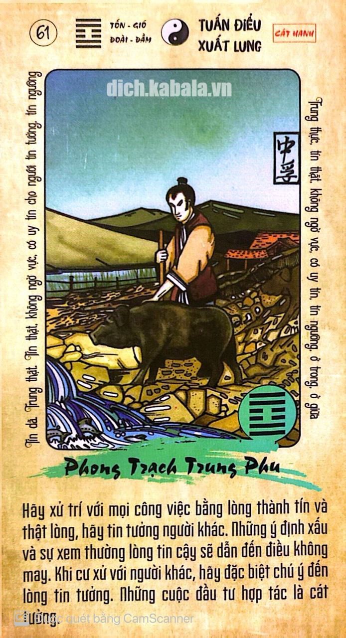QUẺ 61: PHONG TRẠCH TRUNG PHU 2 61
